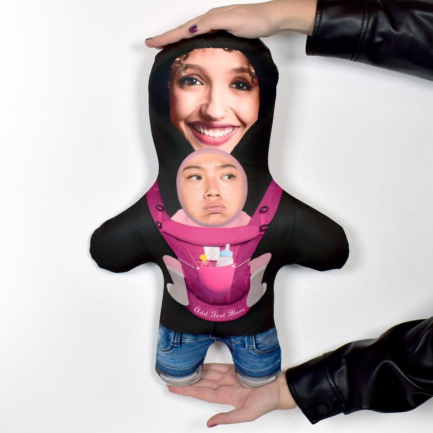 Pink Baby Carrier - Two Faces - Personalised Mini Me Doll