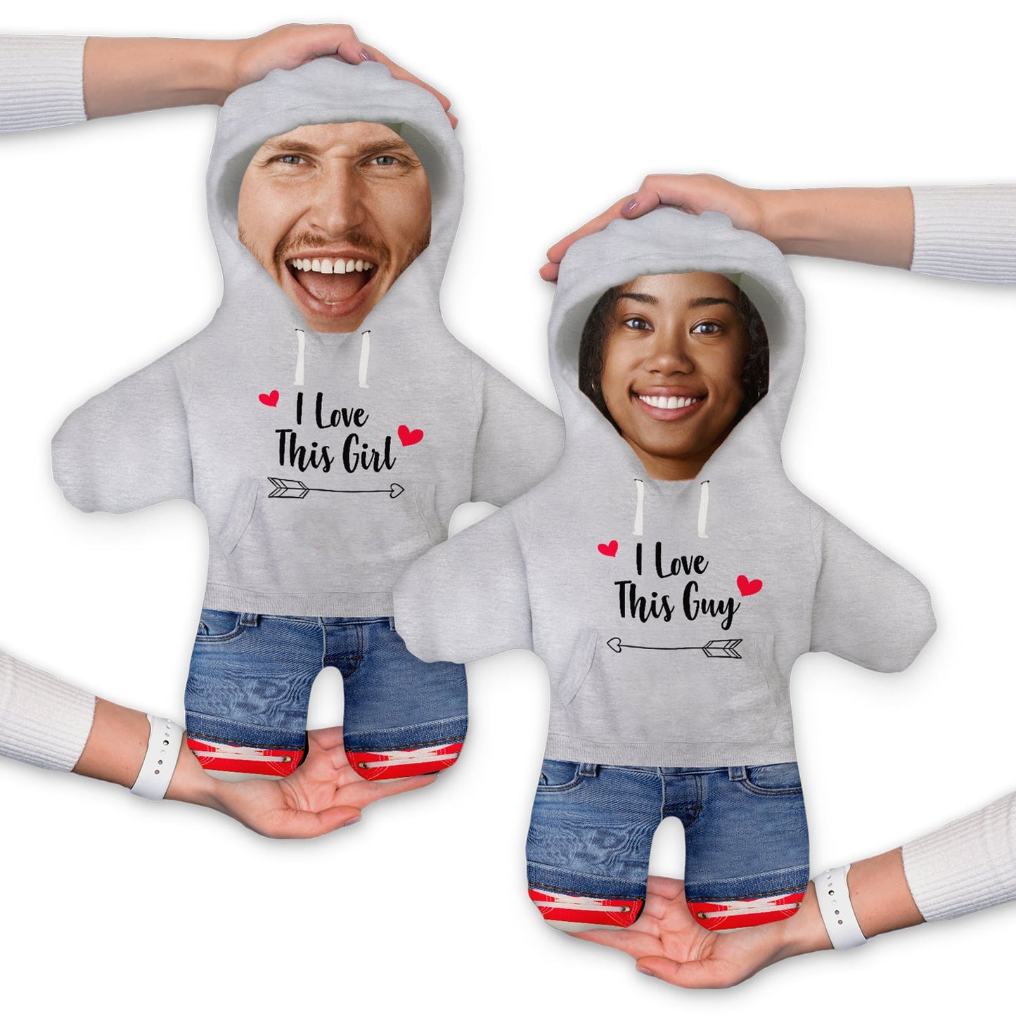 I love this girl or guy hoodie - Personalised Mini Me Doll - Two Variants