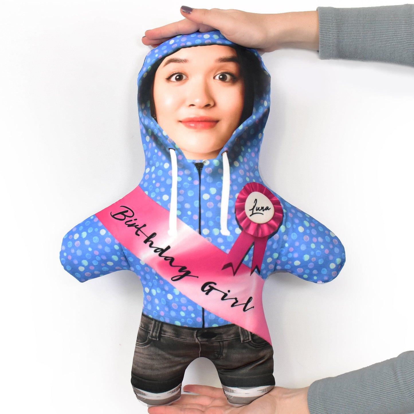 Birthday Sash - Dot Hoodie - Personalised Mini Me Doll