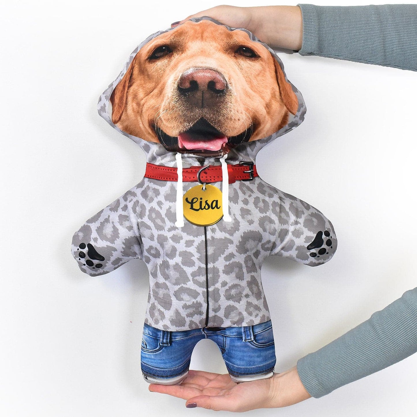 Grey Leopard Hoodie - Personalised Pet Mini Me